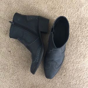 Studded black boots